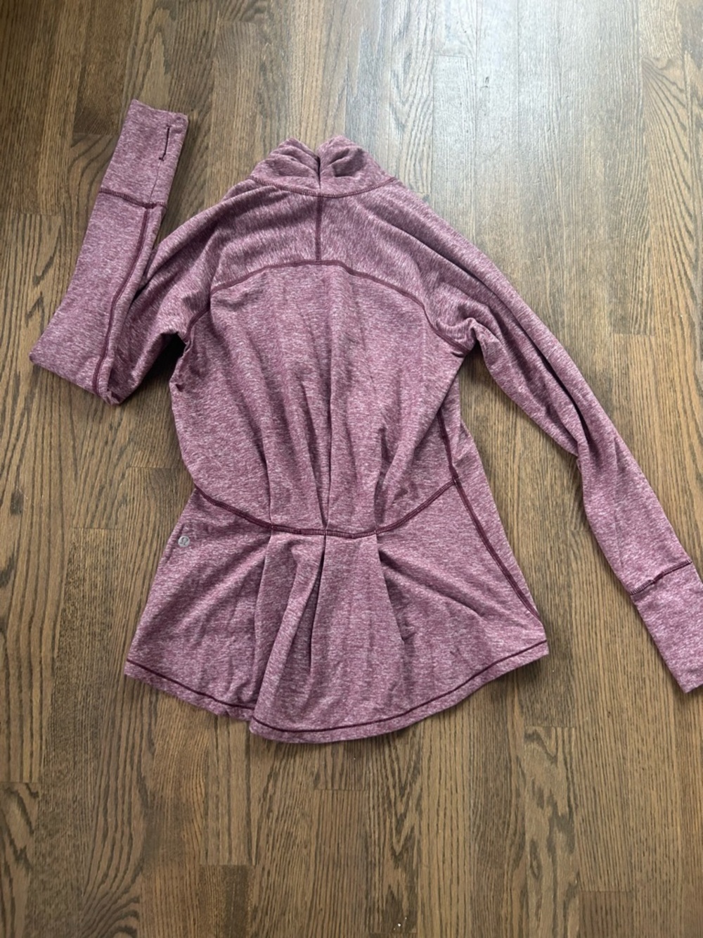 Lululemon Womens Warm Your Core Long Sleeve Heathered Bordeaux Drama Maroon Sz 4